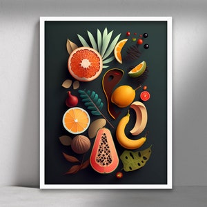 Kitchen Wall Art, Food Art, Food Illustration, Digital Prints, Kitchen Decor, Gastronomy Art, Printable Wall Art, Foodie Gift, Chef Art