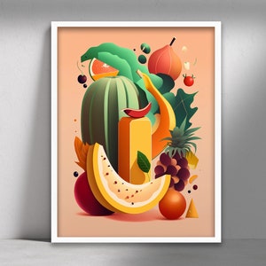 Kitchen Wall Art, Food Art, Food Illustration, Digital Prints, Kitchen Decor, Gastronomy Art, Printable Wall Art, Foodie Gift, Chef Art