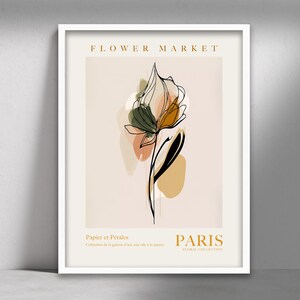 Flower Market Print, Botanical Wall Art, Floral Decor Posters, Paris Flower Wall Art, Floral Wall Art, Digital Download