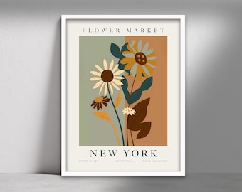 Blumenmarkt-Druck, Botanische Wandkunst, Tokyo Floral Poster (Digitaler Download)