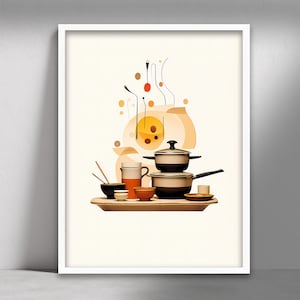Kitchen Wall Art, Utensils Art,  Kitchen Prints, Kitchen Decor, Gastronomy Art, Printable Wall Art, Chef Gift, Instant Download Art