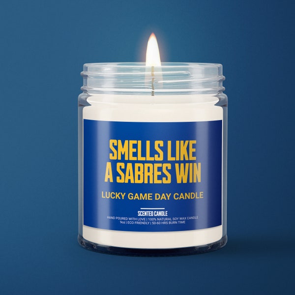 Smells Like A Sabres Win Candle, Candle Gift Idea, Buffalo Sabres Gift Candle, NHL Sabres, Game Day Decor, Sport Themed Candle, Sabres Fan