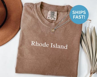 Comfort Colors® Rhode Island Shirt, Rhode Island Apparel, Rhode Island State Shirt, Rhode Island Pride Shirt, Ocean State Shirt, RI Gift