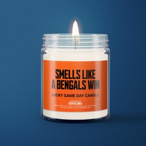 Smells Like A Bengals Win Candle | Unique Gift Idea | Football Candle | NFL Bengals Candle | Game Day Decor | Sport Themed Candle Decor