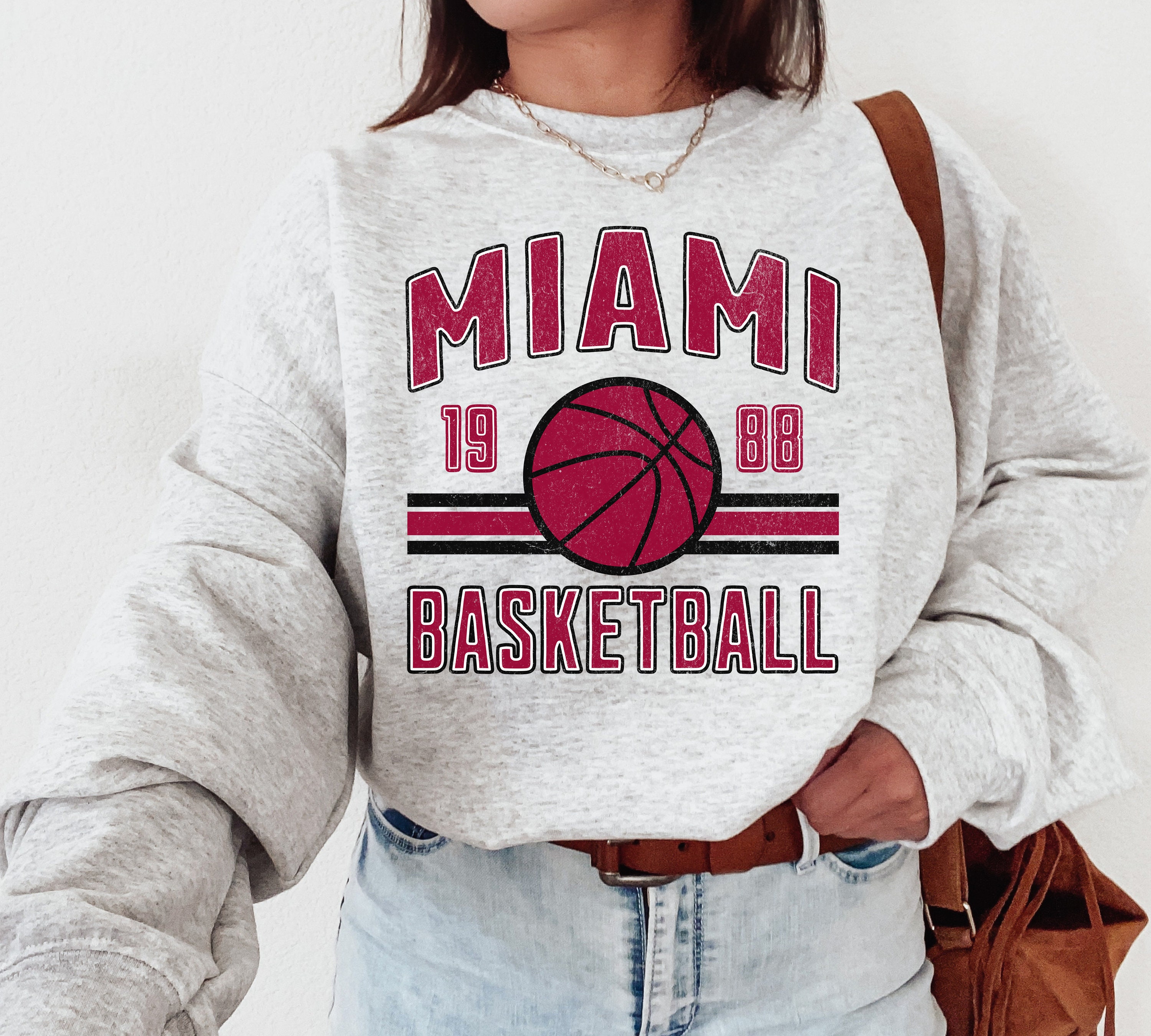 1991 Logo 7 Miami Heat Basketball NBA Sweatshirt– VNTG Shop