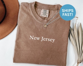 Camiseta Comfort Colors® de Nueva Jersey, ropa de Nueva Jersey, camiseta del estado de Nueva Jersey, camiseta del orgullo de Nueva Jersey, camiseta del estado de Nueva Jersey, regalo de Nueva Jersey