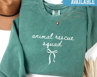 Comfort Colors® Animal Rescue Squad Sweatshirt Dog Rescue Tee Trendy Rescue Shirt Pet Adoption Crewneck Gift For Animal Lovers Shirt