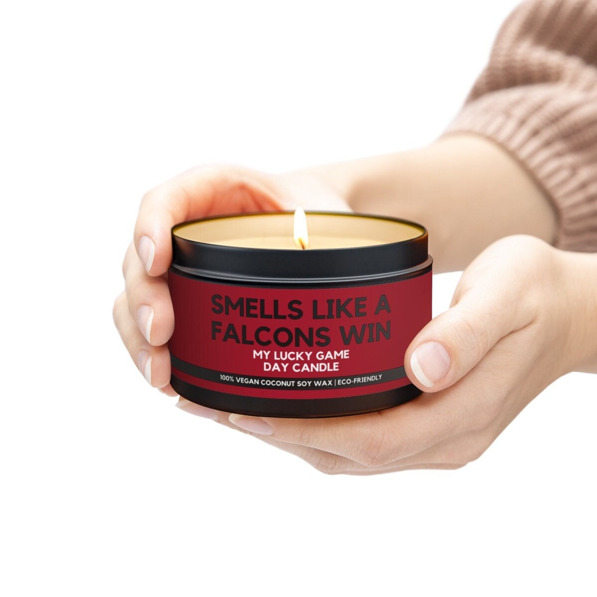 Smells Like A Falcons Win kaars uniek cadeau voetbal kaars NFL fan cadeau sport thema kaars Atlanta Falcons tinnen kaars Falcons Decor