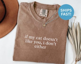 Camiseta Comfort Colors® para amantes de los gatos, divertida, regalo para mamá gata, sarcástica, introvertida, antisocial, regalo para ella, gato tierno