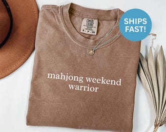 Comfort Colors® Mahjong Shirt, Weekend Warrior Shirt, Funny Mahjong Shirt, Mahjong Player, Gift for Mahjong Lover, Mahjong Gift, Retro, Cute