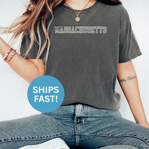 Comfort Colors® Massachusetts Shirt, MA State Pride, Heimatstadt Shirt, New England T-Shirt, Massachusetts Geschenk, Masse Shirt, College Shirt
