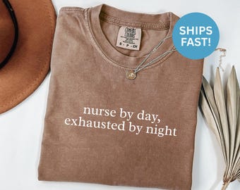 Camiseta de enfermera Comfort Colors®, camiseta de enfermera agotada, camiseta de enfermería, regalo para enfermera, camiseta de enfermera, camiseta divertida de enfermera, camiseta de agradecimiento a la enfermera