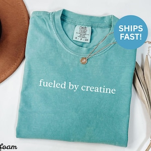 Fueled by creatine shirt, fitness gym workout tee, funny gym t-shirt, gym lover gift, bodybuilding tank, fast shipping