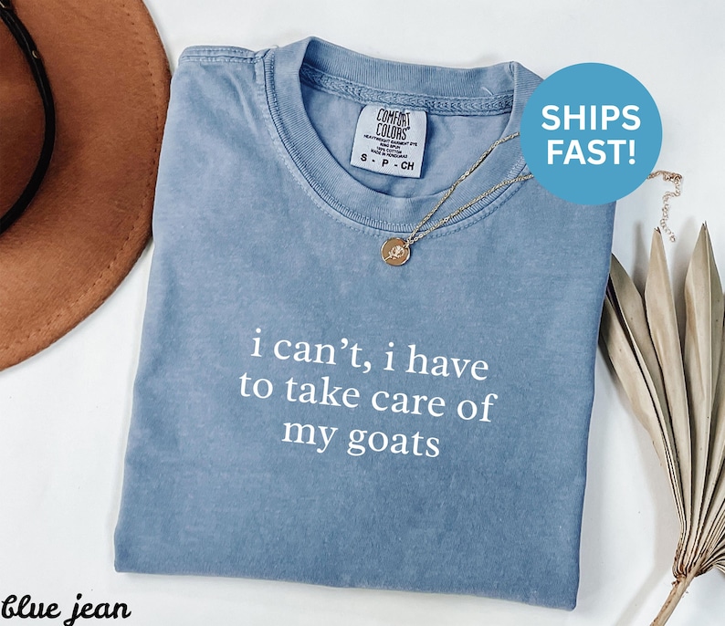 Funny Animal Lover Shirt, I Can't I Have To Take Care Of My Goats Tee, Cute Goat Lover Gift, Graphic Tee, Casual Shirt