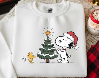 Snoopy Christmas Sweatshirt - Peanuts Holiday - Ugly Sweater Party Outfit