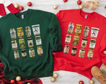 Augurk Jar Sweatshirt, Inblikken Seizoen Sweatshirt, Augurk Minnaar Cadeau, Grappige Augurk Trui, Augurk Jar Crewneck, Grappig Kerstshirt