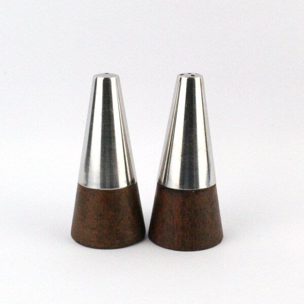 Danish Modern Salt & Pepper Shakers Sleek Minimalist Mid Century Modern Atomic 60s Retro Vintage Minimal Set