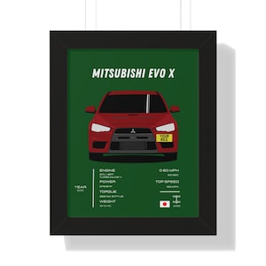 Mitsubishi Evo X Car Print: Customizable JDM Wall Art