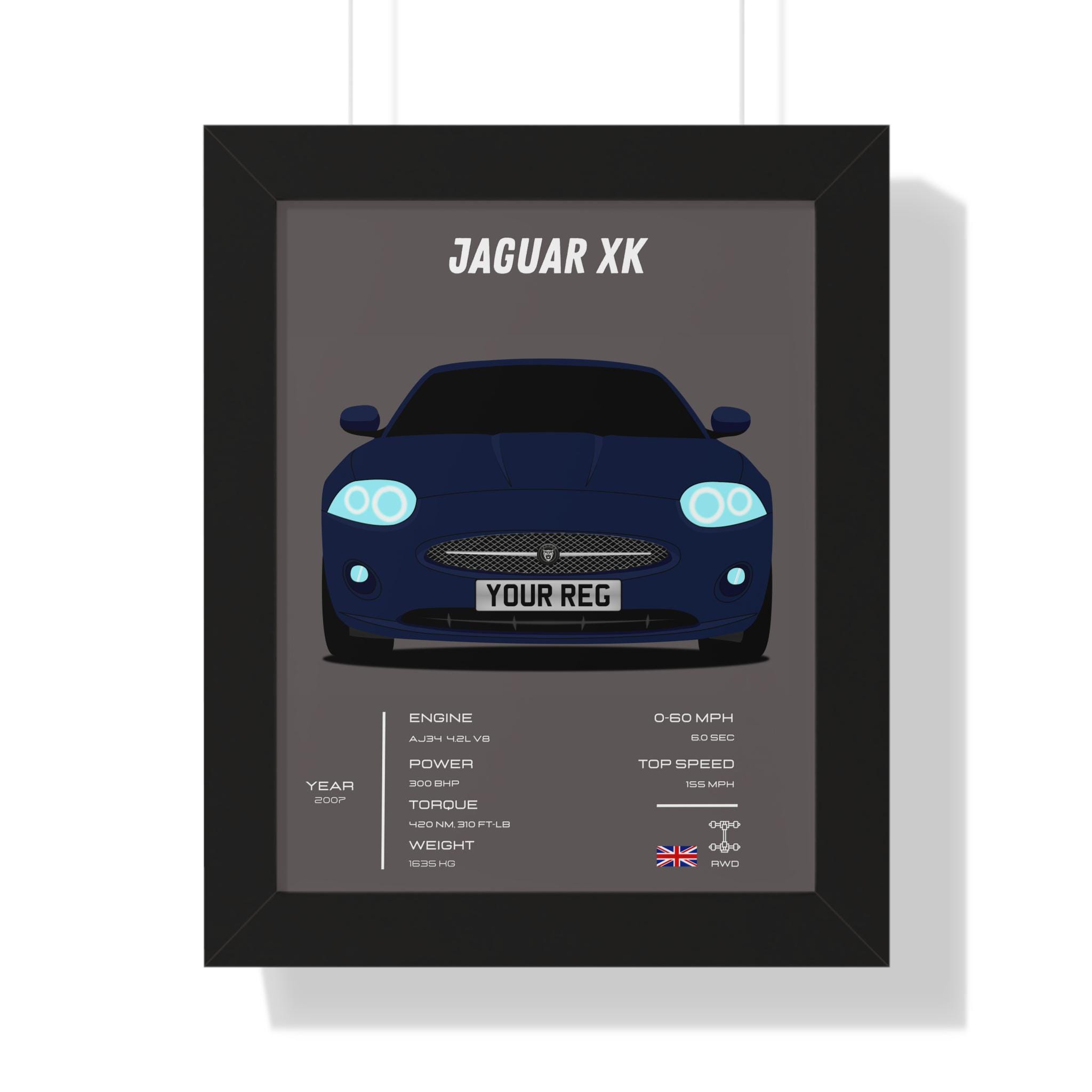 1996 - 2014 Jaguar XK V8 Wall Art British Sports V8 car print for Husband, Decor, for him, Home Framed Art, Office, Living Room