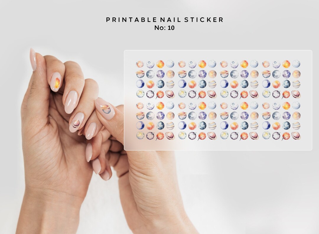 Nail Stickers Printable Nail Art Digital Nail Decal Etsy