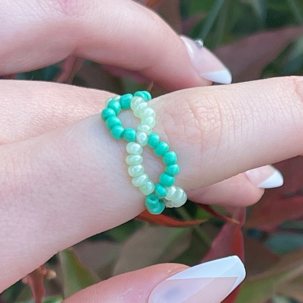 DNA Seed Bead Ring, Twisty Seed Bead Ring