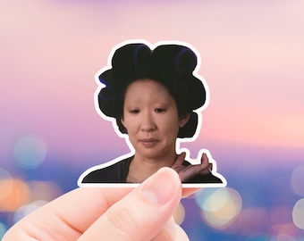 Grey&#39;s Anatomy sticker, Christina Yang, I&#39;m a Burke, No eyebrows, Surgeon, Grey, Water bottle sticker, Laptop Sticker