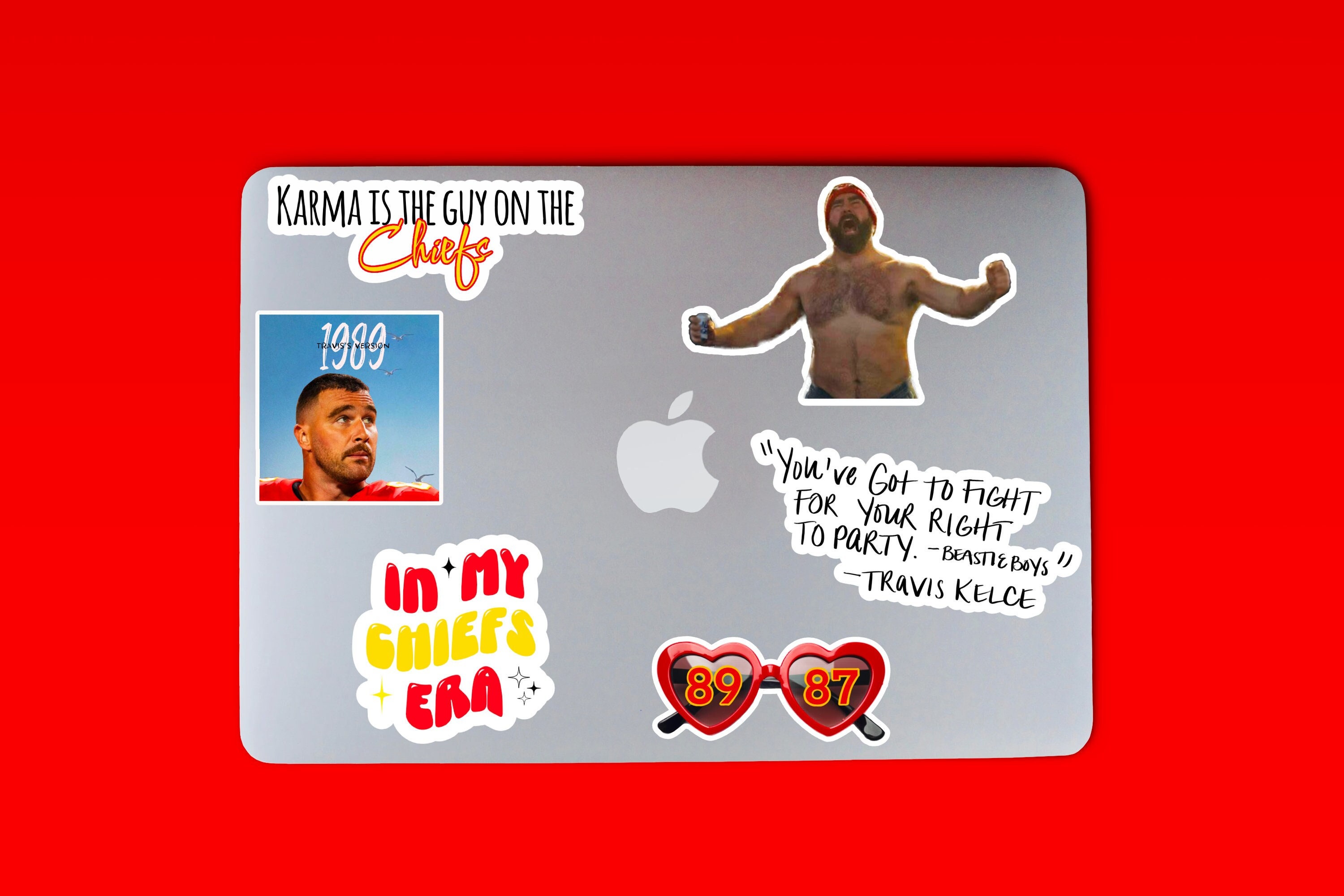 Chiefs Sticker Pack, Jason Kelce Sticker, Taylor and Travis, Super, Bowl, Chiefs, Big Game Decor, Jason Kelce Shirtless, Football