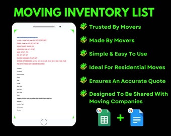 EZ Breezy Movers Official Moving Inventory Check List