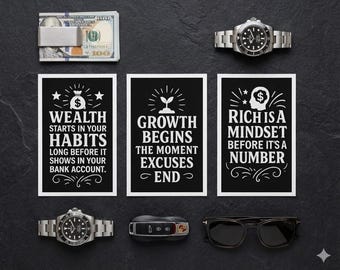 Motiverande konst för kontorsinredning, inspirerande citatposters på matt papper