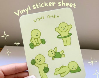 smiski vinyl sticker sheet | waterproof and scratch proof | 5 vinyl stickers | for laptop, water bottle, headphones, phone, car