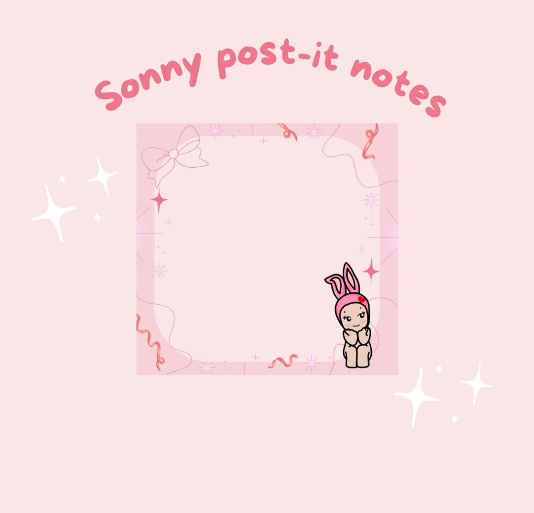 Sonny Angel Pink Bunny Post-it Brand Sticky Notes Cute Stationary for ...