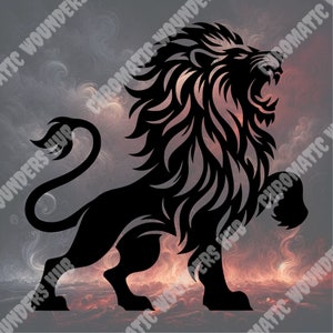 Lion Clipart, Digital Art, Svg, Png, Jpg, Eps, Pdf, Black and White