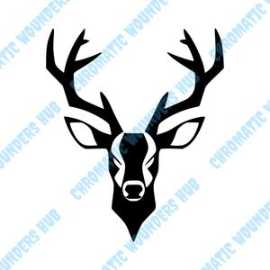 Stag Symbol Clipart, Digital Art, Svg, Png, Jpg, Eps, Pdf, Black and White