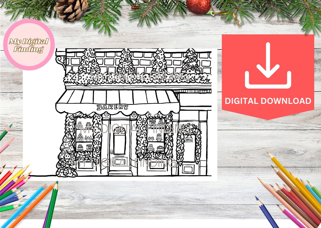 10 Bakery House Christmas Coloring Pages for Festive Cheer