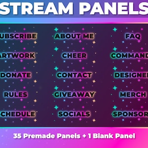 Rainbow Neon Stream Panels for Twitch & Streaming
