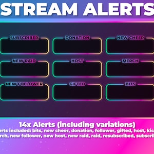 Animated Rainbow Neon Stream Alerts