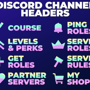 Discord Channel Headers - Icon Pastel Aesthetic Discord Channel Banners - Yellow, Green, Purple, Pink - Aesthetic Discord Server