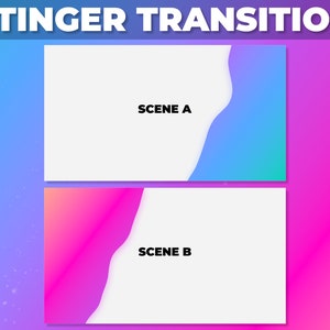 Blue, Pink & Purple Gradient Stinger Transition for Streaming - Liquid Style