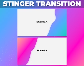 Blau, Pink und Lila Farbverlauf Stinger Übergang für Streaming - Liquid Style