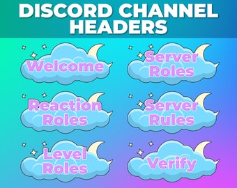 Blue & Purple Cloud Discord Header Paket - Blaue Wolke mit lila Text