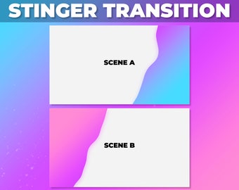 Blau, Lila und Pink Farbverlauf Stinger Übergang für Streaming - Liquid Style