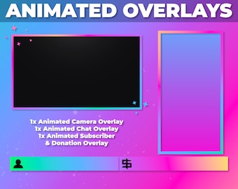 Animierte Rainbow Stream Overlays - Kamera & Chat Overlay