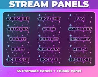 Neon Panels für Twitch & Livestreaming - Blau, Pink, Lila