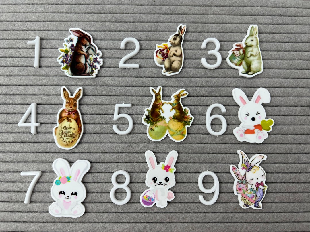 5pc Happy Easter, White Rabbit, Easter Egg, Planar Flatback, Resin ...