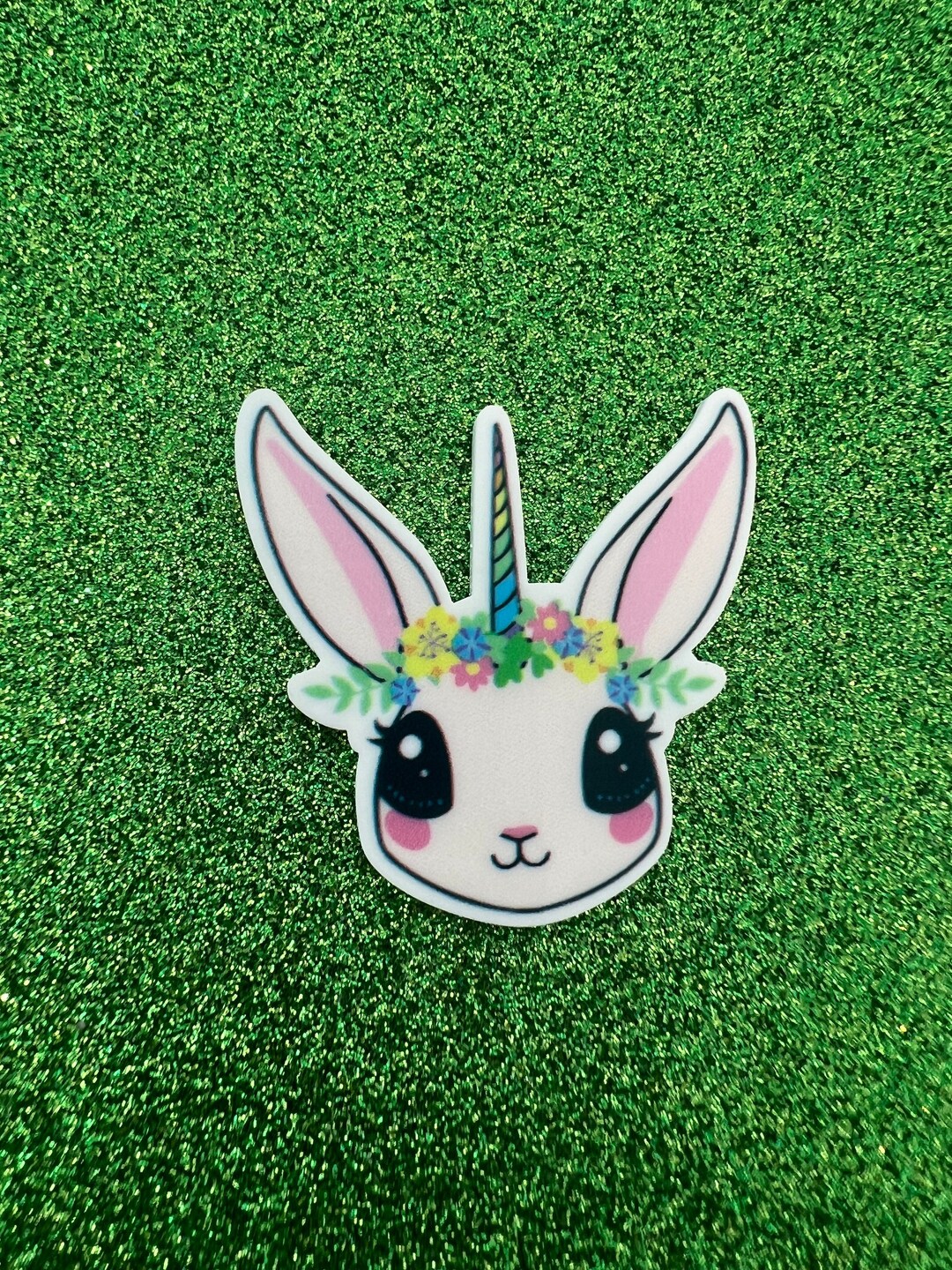 5pc White Unicorn Rabbit, Easter Egg, Planar Flatback, Resin, Cabochon ...