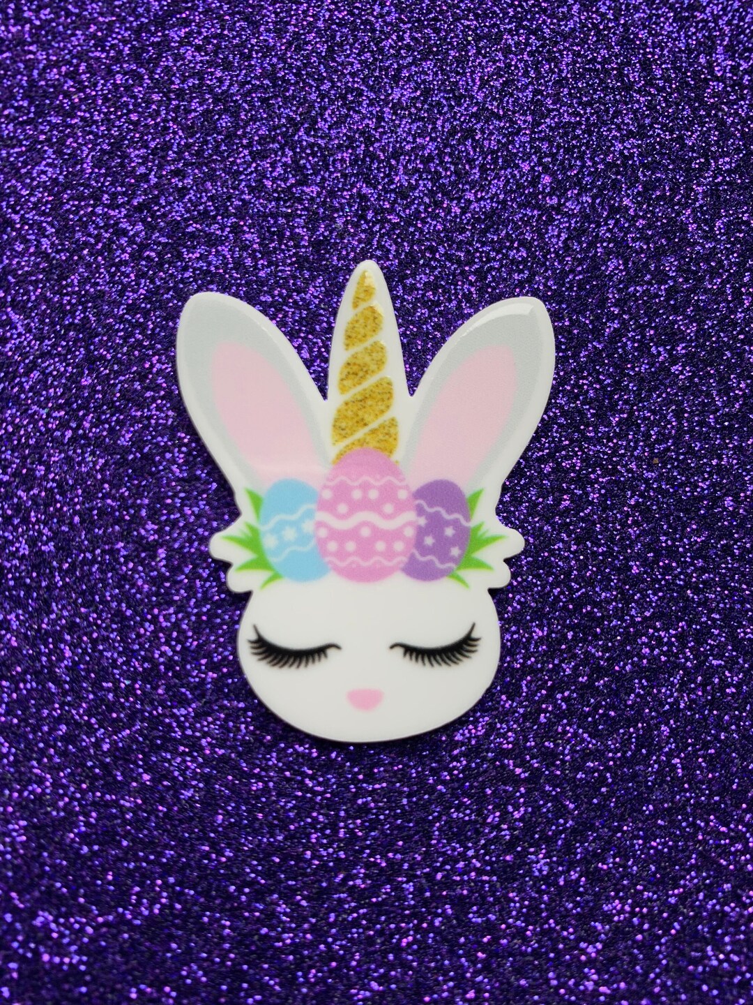 5pc White Unicorn Rabbit, Easter Egg, Planar Flatback, Resin, Cabochon ...