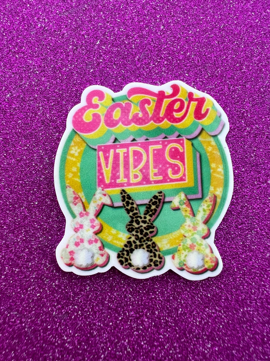 5pc Easter Vibes, Cheetah Rabbit, Easter Egg, Planar Flatback, Resin ...