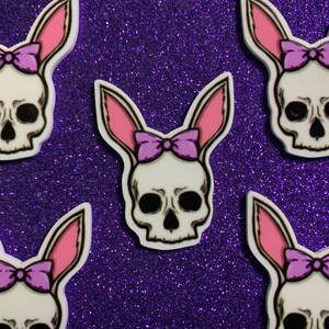 5pc Goth Easter, Punk Rock, R.I.P. Rabbit, Planar Flatback, Resin ...