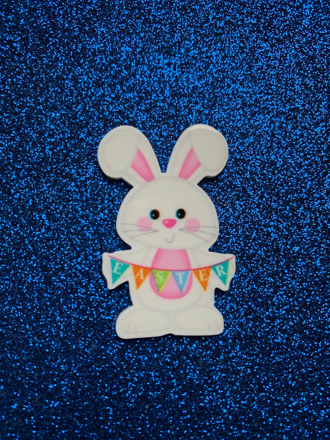 5pc Happy Easter, White Rabbit, Easter Egg, Planar Flatback, Resin ...