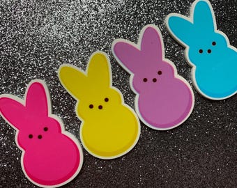 8 Stück Oster Vibes, Candy Rabbit, Osterei, Flachboden, Harz, Cabochon, Schleife, flache Rückseite, weißes Kaninchen, Hase